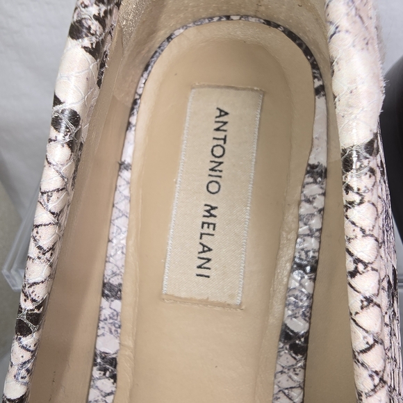 ANTONIO MELANI SNAKESKIN LOAFER DARLENE SLIP ON ANIMAL PRINT SIZE 8.5 EUC - Picture 3 of 8